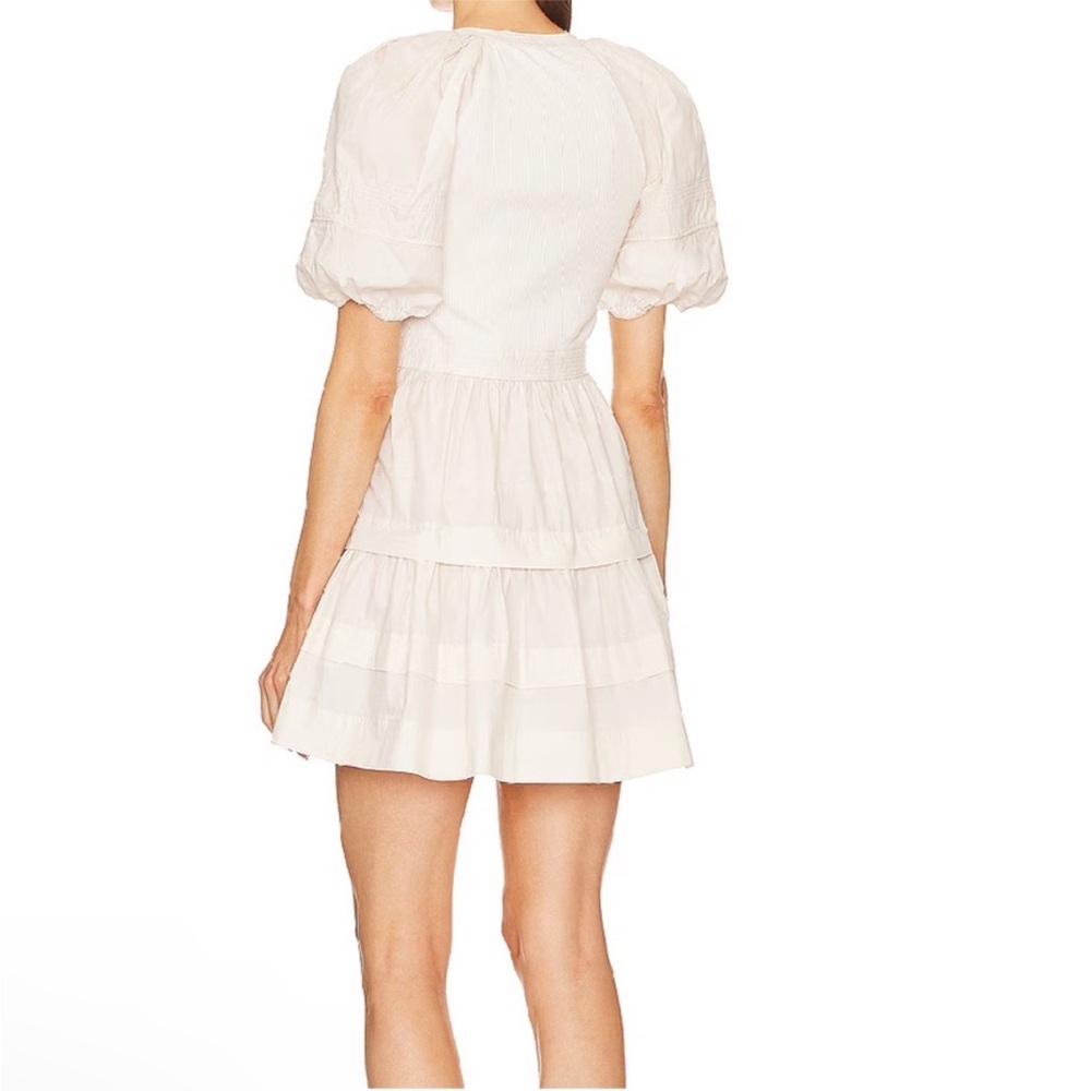 NWT Ulla Johnson Amelia Ivory Puff Sleeve Mini Mixed Media Revolve Dress 4 - Picture 5 of 12